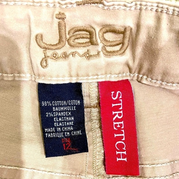 Jag jeans beige boot leg stretch cotton casual pants embroidery pockets size 12 - Picture 6 of 8
